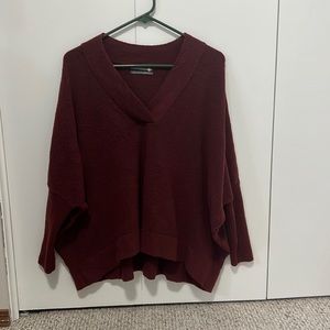 Anthropologie Burgundy OverSized Sweater